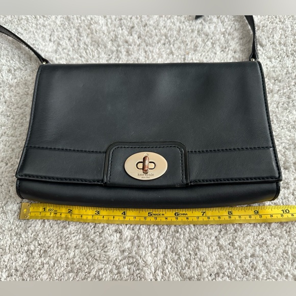 SOLD - Kate Spade New York - Black Leather Crossbody Bag - Picture 10 of 13